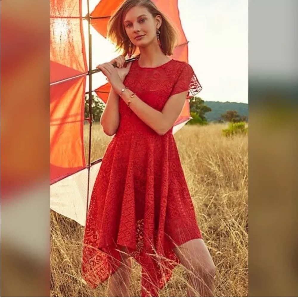 Anthropologie Maeve Prima Lace Handkerchief Dress